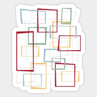 Funky Mid-century Rectangles Sticker